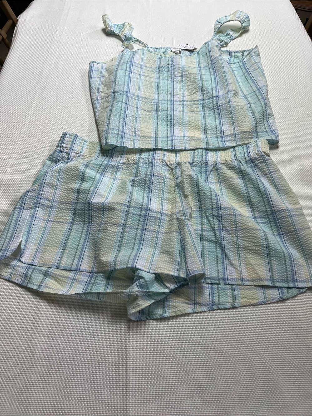 J. Crew Pastel Plaid Tank & Shorts Set in Mint, Blue, Yellow
